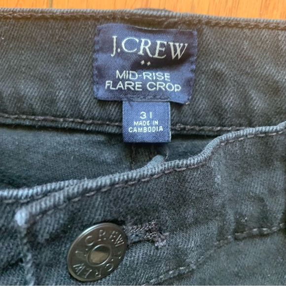 J. Crew mid-rise, flare crop, size 31, black - Picture 7 of 7